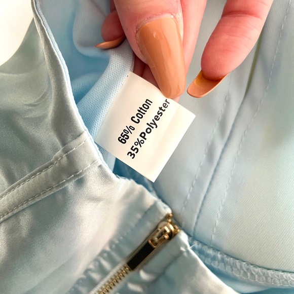 SHEIN Light Blue Satin Corset Top - Picture 3 of 4